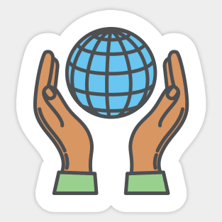 World In The Palm Of Your Hands Environment Icon Sticker